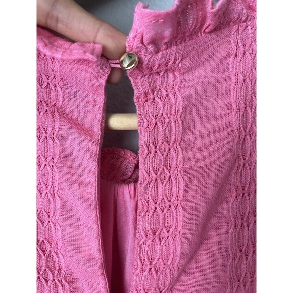 Draper James RSVP Women Size XXL/2X Pink Ruffle Trim Dress With Pockets - Picture 4 of 6